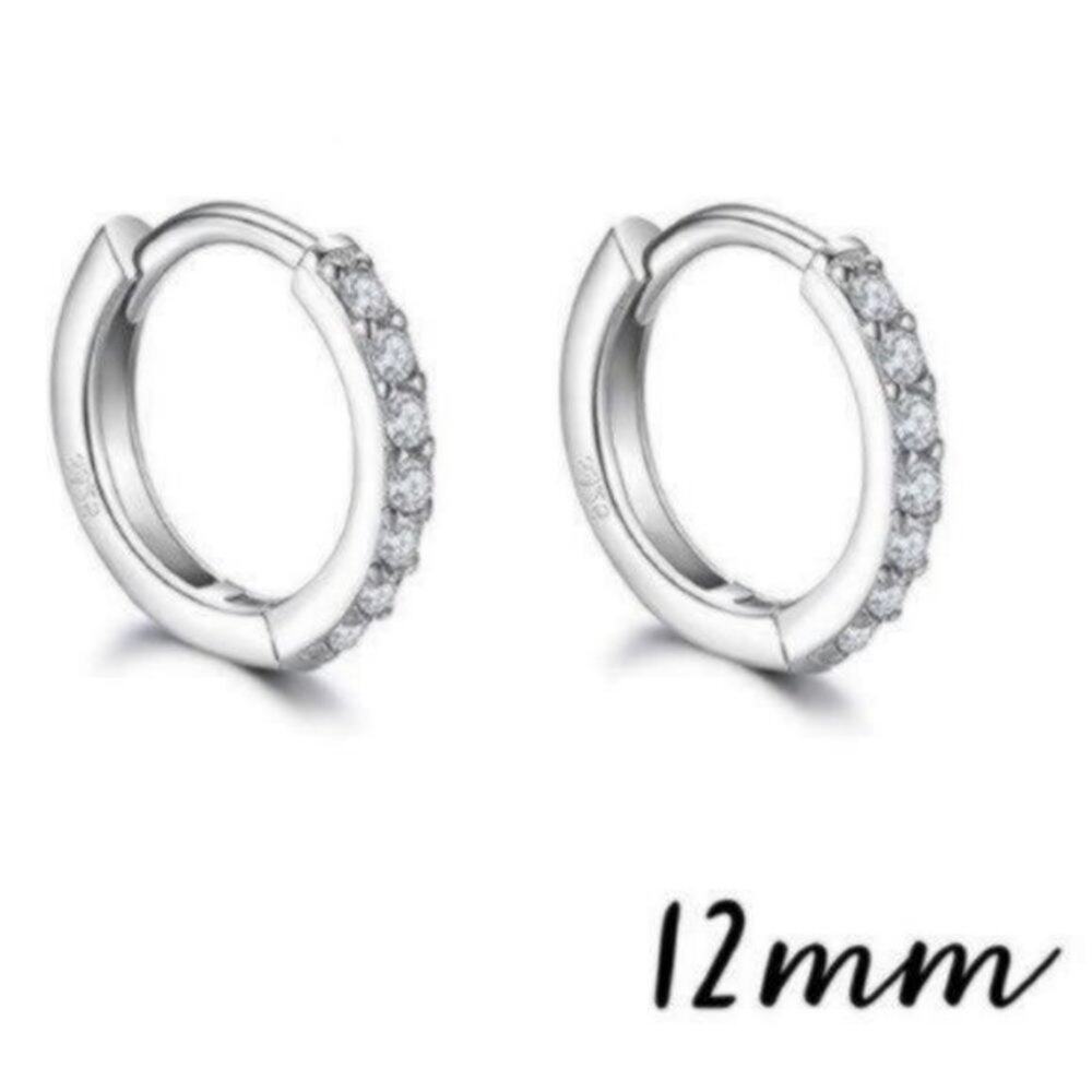 925 Sterling Silver Small Hoop Earrings 12MM